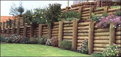 Treat pine retaining wall